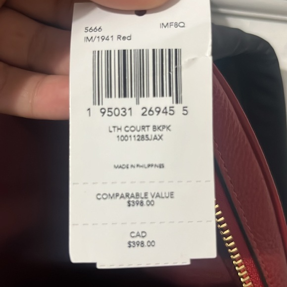 Beautiful 😻 red COACH backpack 🎒 purse ❤️💕💕BRAND NEW - Picture 4 of 6